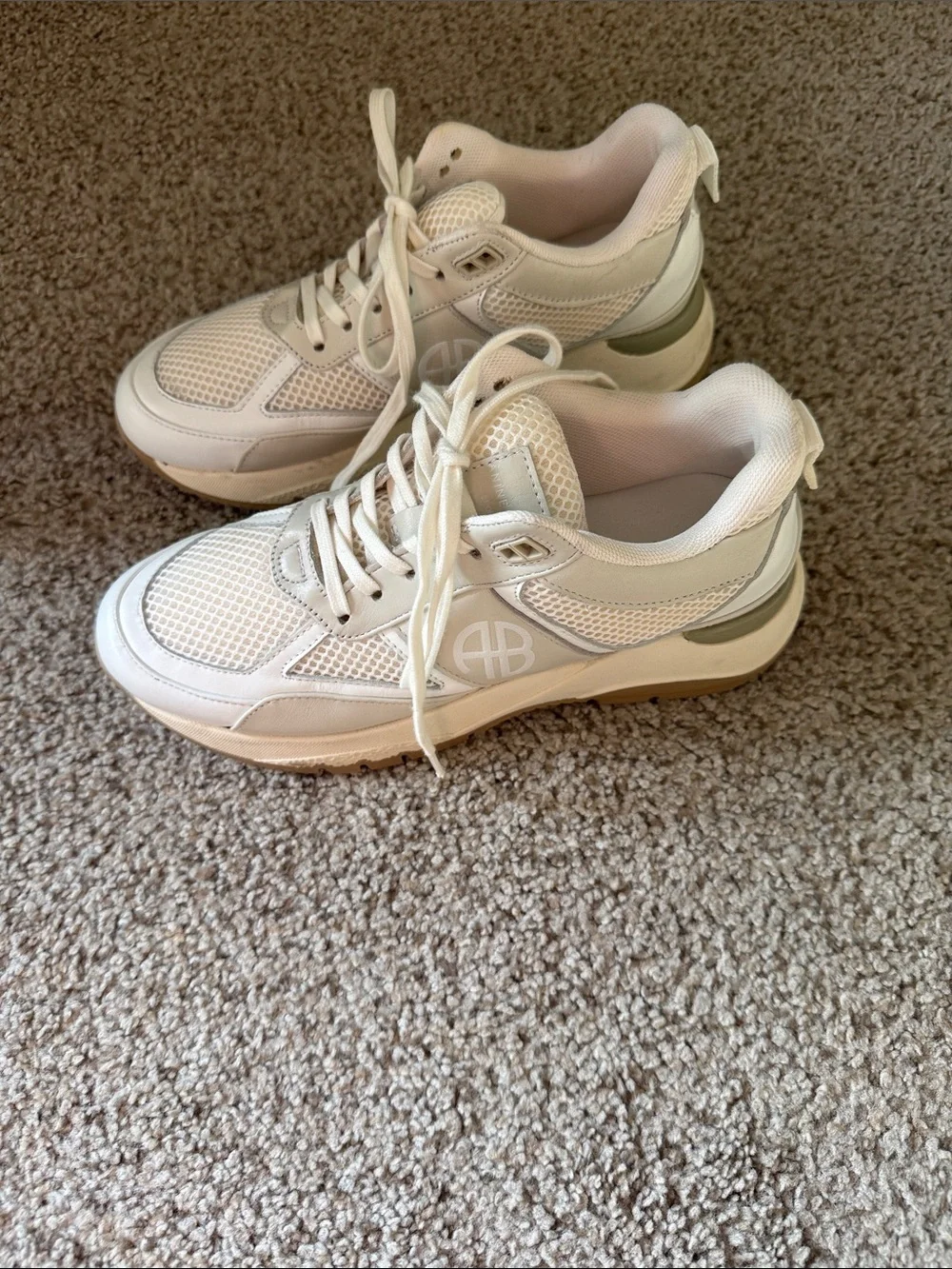 Anine Bing Cream Casual Sneakers - Picture 1 of 5